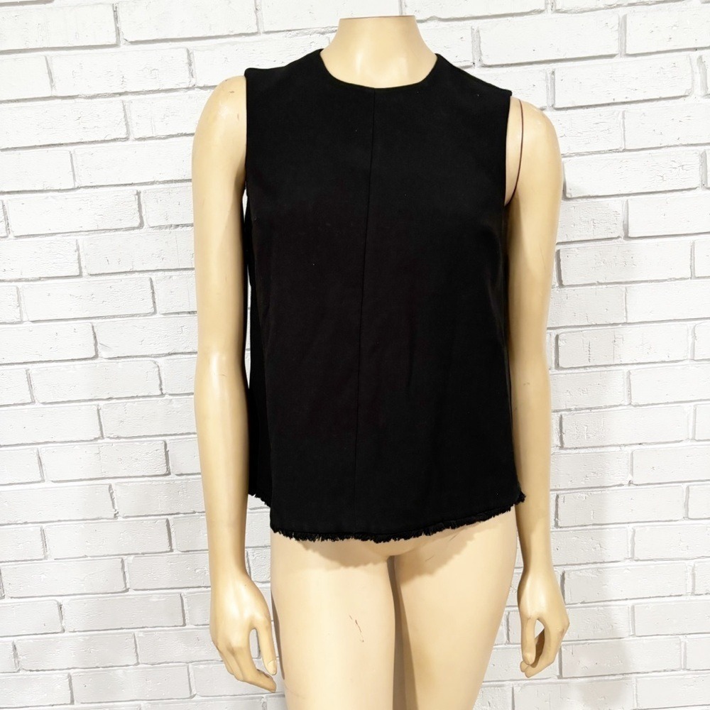 Victoria Beckham for Target Black Shell Fringe Hem Tank Boho Festival Size Small - Picture 2 of 9